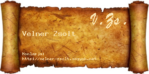 Velner Zsolt névjegykártya